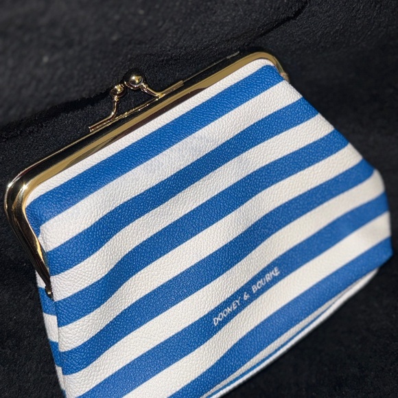 Dooney & Bourke Blue and White Striped Coin Purse - Picture 6 of 14